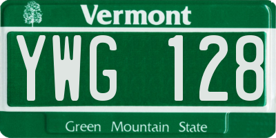 VT license plate YWG128