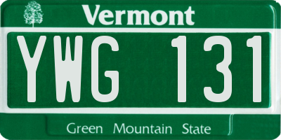 VT license plate YWG131