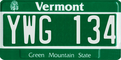 VT license plate YWG134