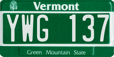 VT license plate YWG137