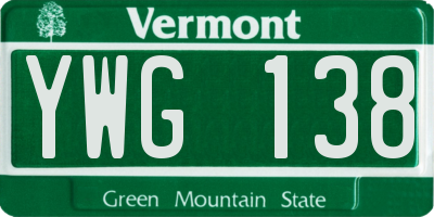 VT license plate YWG138