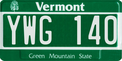 VT license plate YWG140