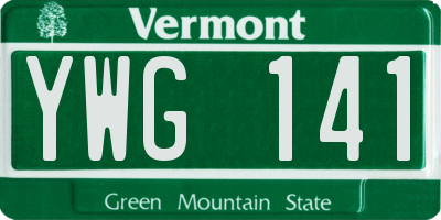 VT license plate YWG141