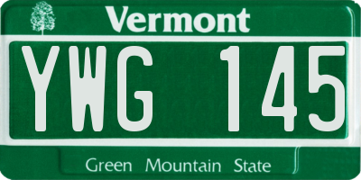 VT license plate YWG145