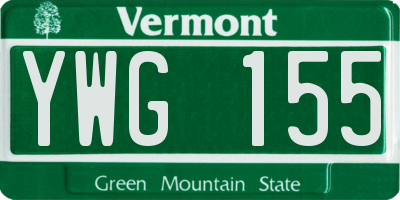 VT license plate YWG155