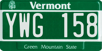 VT license plate YWG158