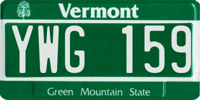VT license plate YWG159