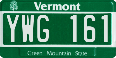 VT license plate YWG161