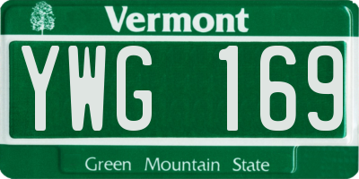 VT license plate YWG169