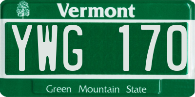 VT license plate YWG170