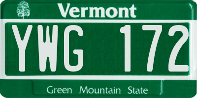 VT license plate YWG172
