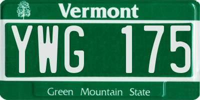 VT license plate YWG175