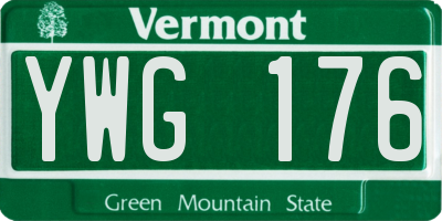 VT license plate YWG176