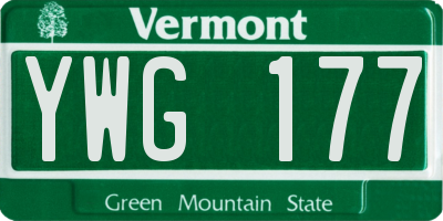 VT license plate YWG177