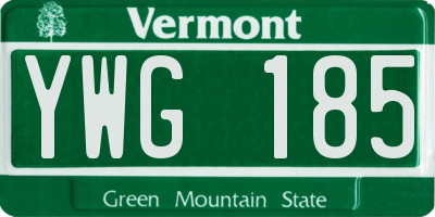 VT license plate YWG185