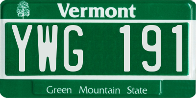 VT license plate YWG191