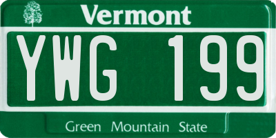 VT license plate YWG199