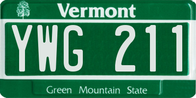 VT license plate YWG211