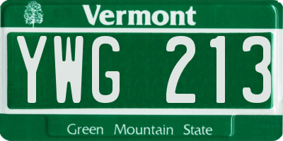 VT license plate YWG213