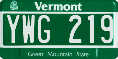 VT license plate YWG219
