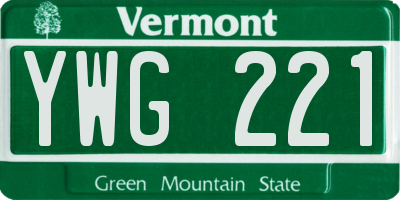VT license plate YWG221