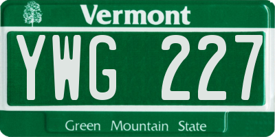 VT license plate YWG227