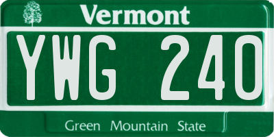 VT license plate YWG240