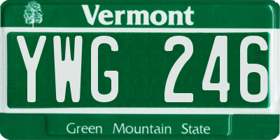 VT license plate YWG246