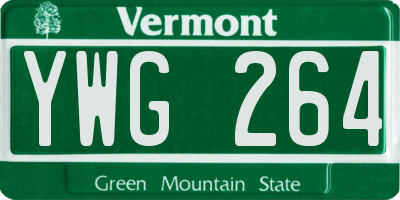 VT license plate YWG264