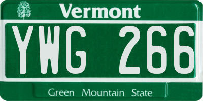 VT license plate YWG266