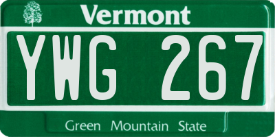 VT license plate YWG267