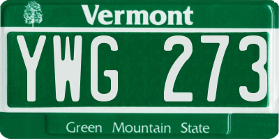 VT license plate YWG273