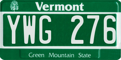 VT license plate YWG276