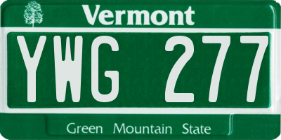 VT license plate YWG277