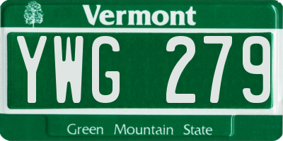 VT license plate YWG279