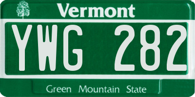 VT license plate YWG282
