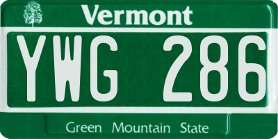 VT license plate YWG286