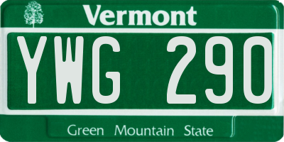 VT license plate YWG290