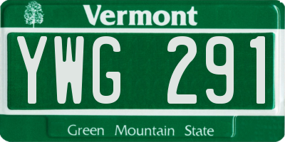 VT license plate YWG291