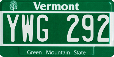 VT license plate YWG292