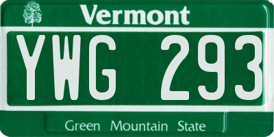 VT license plate YWG293