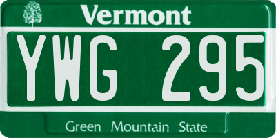VT license plate YWG295