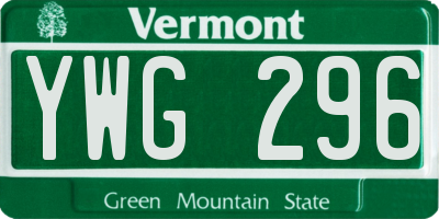 VT license plate YWG296