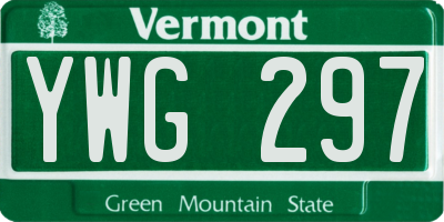 VT license plate YWG297