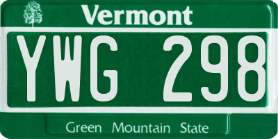 VT license plate YWG298