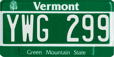 VT license plate YWG299