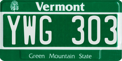 VT license plate YWG303