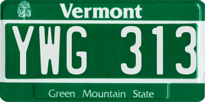 VT license plate YWG313