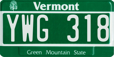 VT license plate YWG318