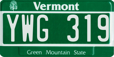 VT license plate YWG319